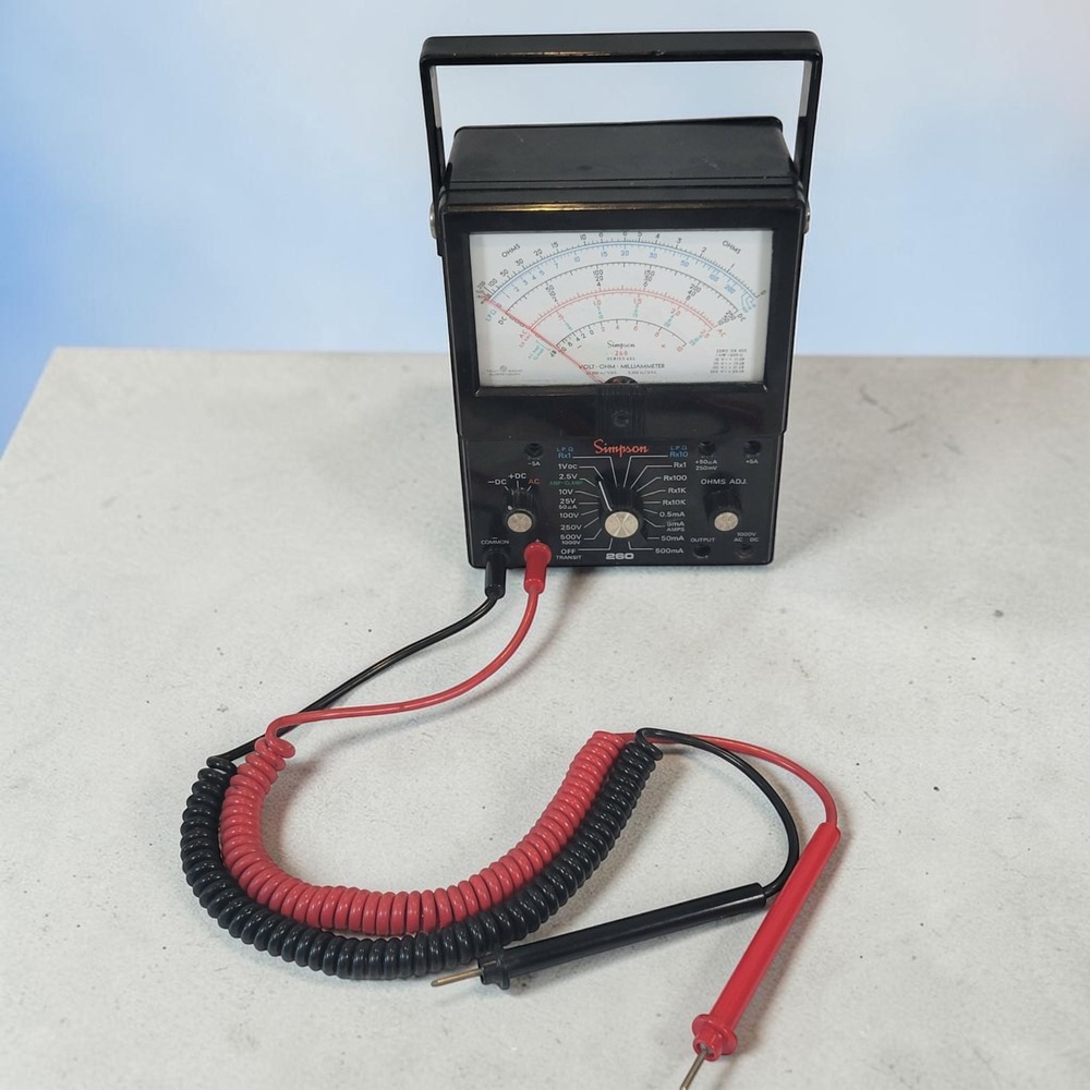 Simpson 260 Series 6XLPM Analog Volt-Ohm-Milliammeter Multimeter VOM TESTED
